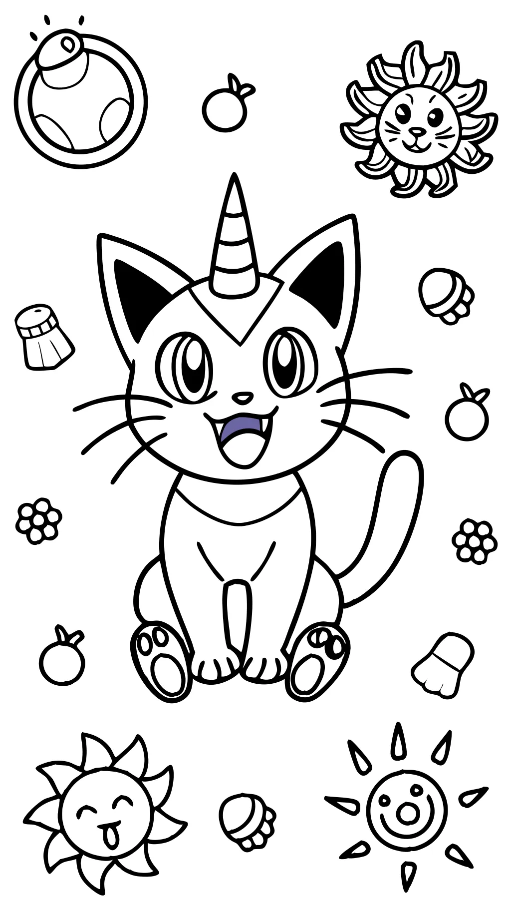 meowth coloring page